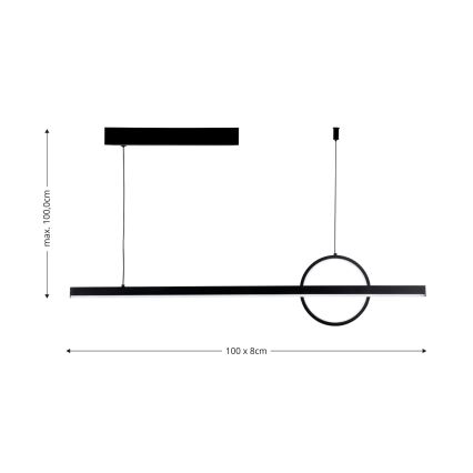 Brilagi - Lustre LED dimmable sur câble NIVIO LED/20W/230V 3000/4000/6000K + télécommande