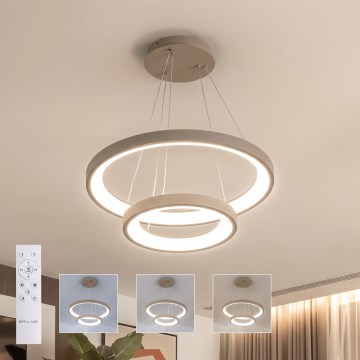BRILAGI - Lustre LED dimmable sur câble FALCON SLIM LED/68W/230V 3000-6500K Ø 50 cm beige + télécommande