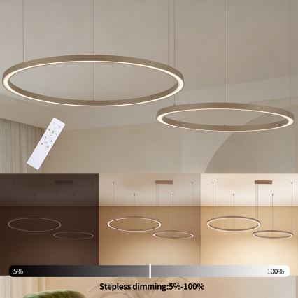 Brilagi - Suspension LED dimmable sur câble PORTOFINO LED/98W/230V 3000-6000K beige + télécommande