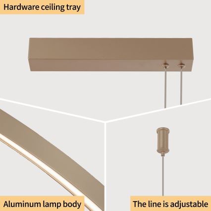 Brilagi - Suspension LED dimmable sur câble PORTOFINO LED/98W/230V 3000-6000K beige + télécommande