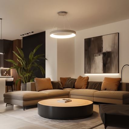 BRILAGI - Suspension LED dimmable sur câble FALCON II LED/99W/230V 3000-6500K Ø 60 cm beige + télécommande