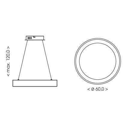 BRILAGI - Suspension LED dimmable sur câble FALCON II LED/99W/230V 3000-6500K Ø 60 cm beige + télécommande