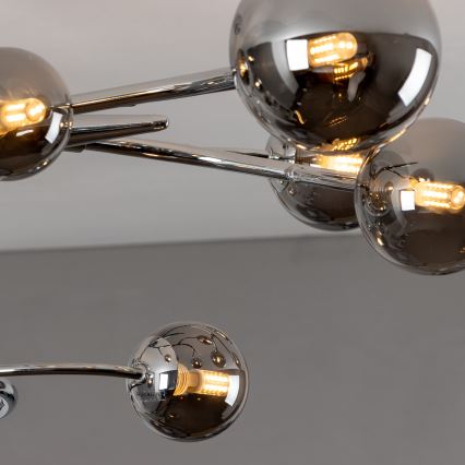 Brilagi - Lustre LED plafonnier MISTEL 15xG9/3W/230V chrome noir/fumé