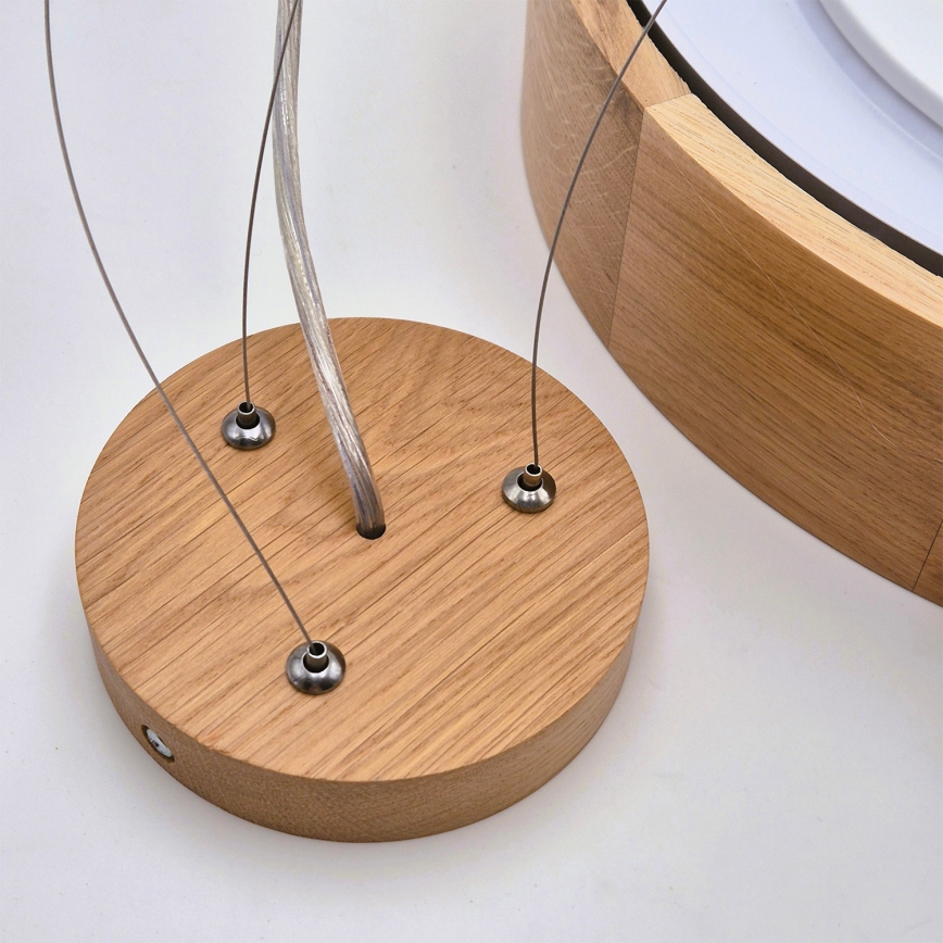 Brilagi - Suspension LED RGBW dimmable sur câble CARVALHO 3xE27/15W/230V 2700-6500K Wi-Fi chêne Ø 47,5 cm