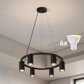 Brilagi - Lustre LED RGBW dimmable suspendu par câble SELE 6xGU10/6,5W/230V 2700-6500K noir + télécommande