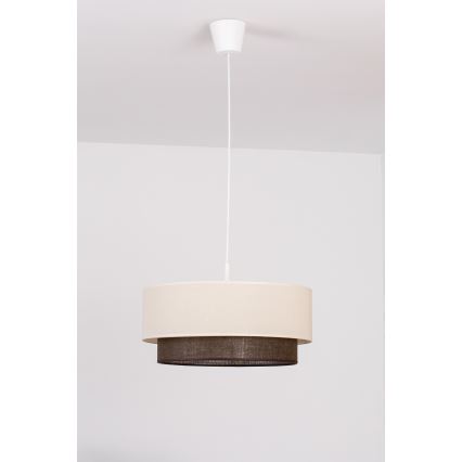 Brilagi - Lustre LED sur câble BOHO STYLE 1xE27/15W/230V Ø 40 cm crème/marron