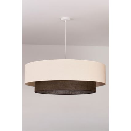 Brilagi - Lustre LED sur câble BOHO STYLE 3xE27/15W/230V Ø 80 cm crème/marron