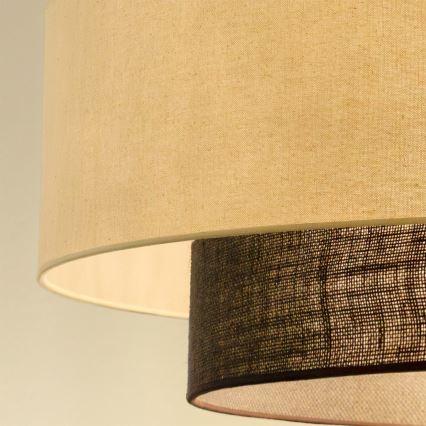 Brilagi - Lustre LED sur câble BOHO STYLE 3xE27/15W/230V Ø 80 cm crème/marron