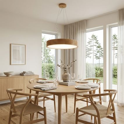 Brilagi - Lustre LED sur câble CARVALHO MODERN 3xE27/60W/230V chêne Ø 47,5 cm