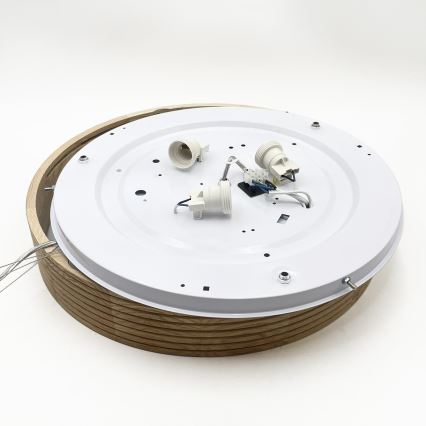 Brilagi - Lustre LED sur câble CARVALHO MODERN 3xE27/60W/230V chêne Ø 47,5 cm