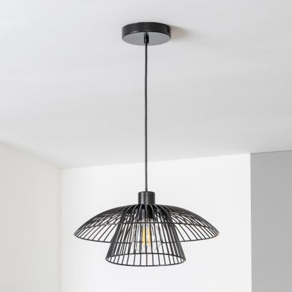 Brilagi - Lustre LED sur câble CERIA WIRE 1xE27/40W/230V Ø 38 cm noir