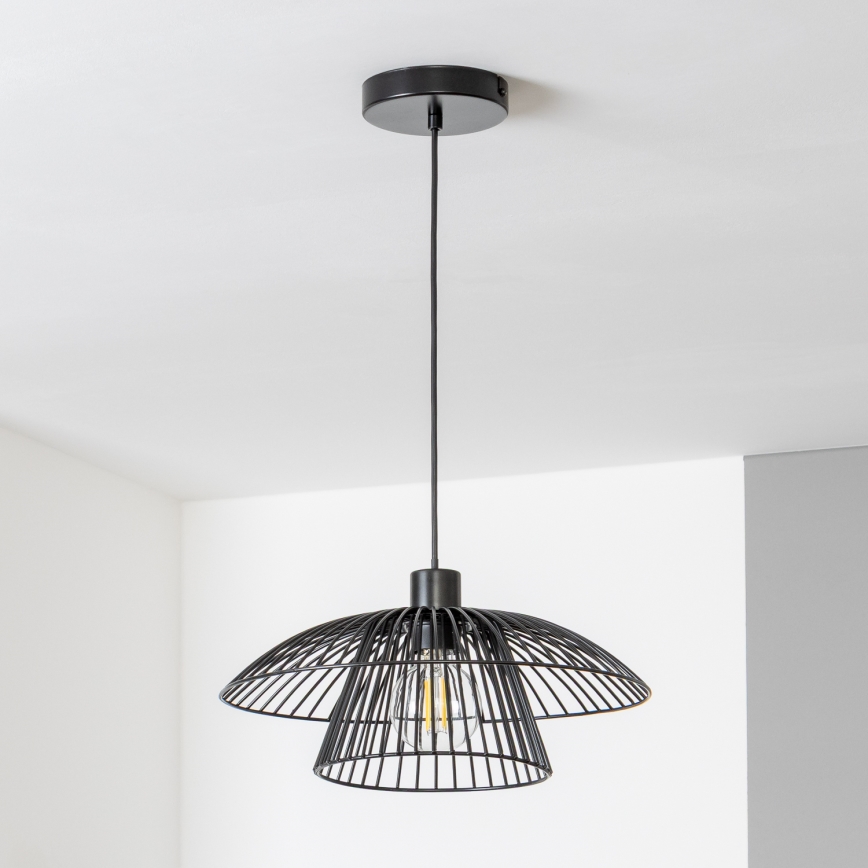 Brilagi - Lustre LED sur câble CERIA WIRE 1xE27/40W/230V Ø 38 cm noir