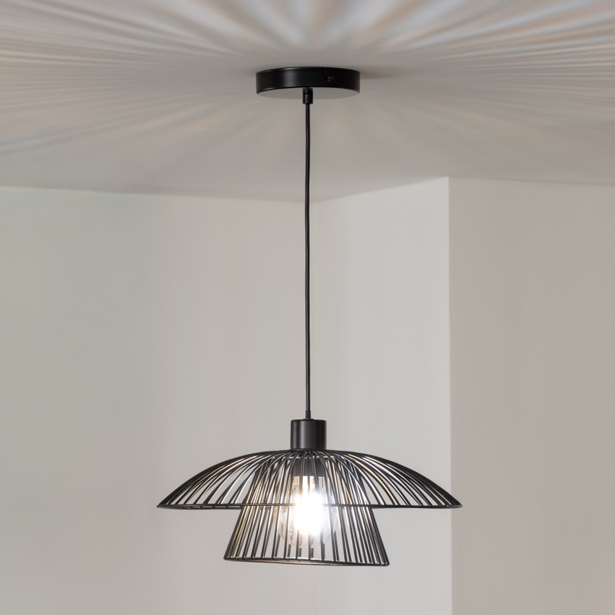 Brilagi - Lustre LED sur câble CERIA WIRE 1xE27/40W/230V Ø 38 cm noir
