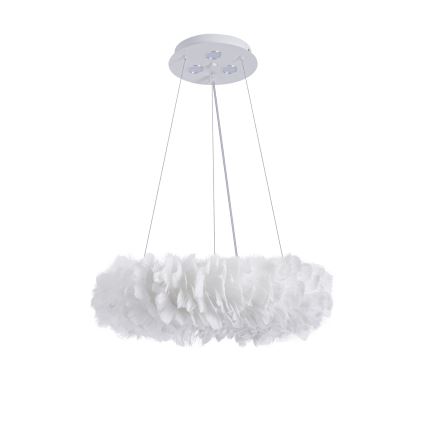 Brilagi - Lustre LED sur câble FEATHER 3x E27/40W/230V + 3x LED 3W Ø 40 cm blanc