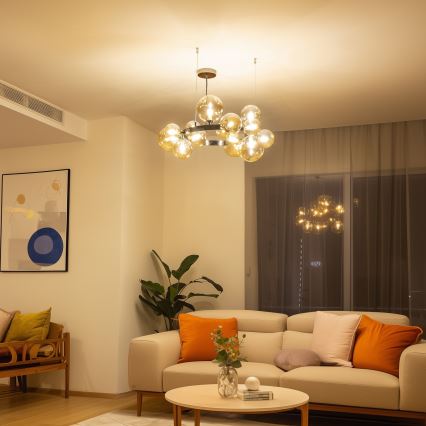 Brilagi - Lustre LED sur câble MILLA 15xG9/3W/230V chrome noir/doré