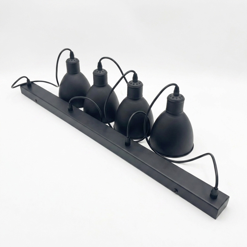 Brilagi - Lustre LED sur câble RIDDY 4xE27/60W/230V noir