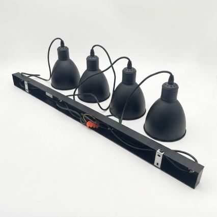 Brilagi - Lustre LED sur câble RIDDY 4xE27/60W/230V noir