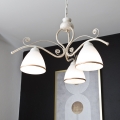 Brilagi - Lustre LED sur chaîne ANTICO 3xE27/60W/230V 3000K patine blanche