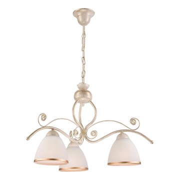 Brilagi - Lustre LED sur chaîne ANTICO 3xE27/60W/230V 3000K patine blanche