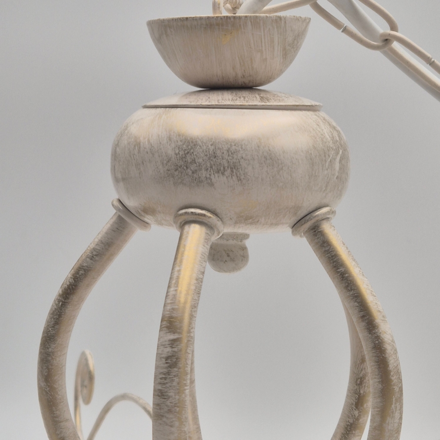 Brilagi - Lustre LED sur chaîne ANTICO 5xE27/60W/230V 3000K patine blanche