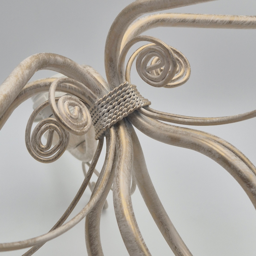 Brilagi - Lustre LED sur chaîne ANTICO 5xE27/60W/230V 3000K patine blanche