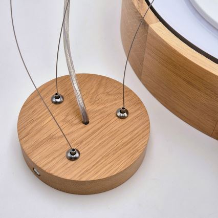 Brilagi - Lustre LED suspendu sur câble CARVALHO 3xE27/15W/230V chêne diam. 47,5 cm