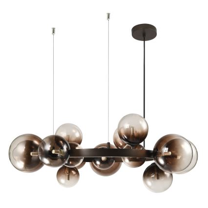 Brilagi - Lustre LED suspendu sur câble MILLA 15xG9/3W/230V marron / marron fumé