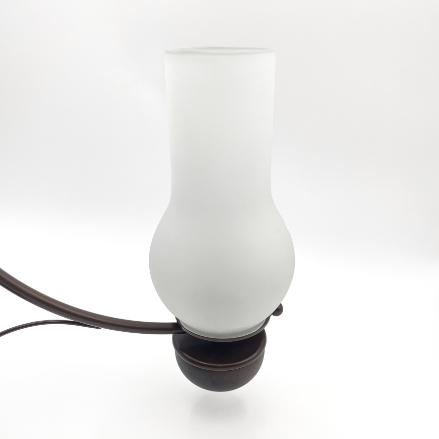 Brilagi - Lustre LED suspendu sur chaîne COTTAGE 3xE14/40W/230V hêtre/marron/blanc