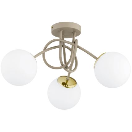 Brilagi - Lustre monté en surface 3xE27/60W/230V beige/doré
