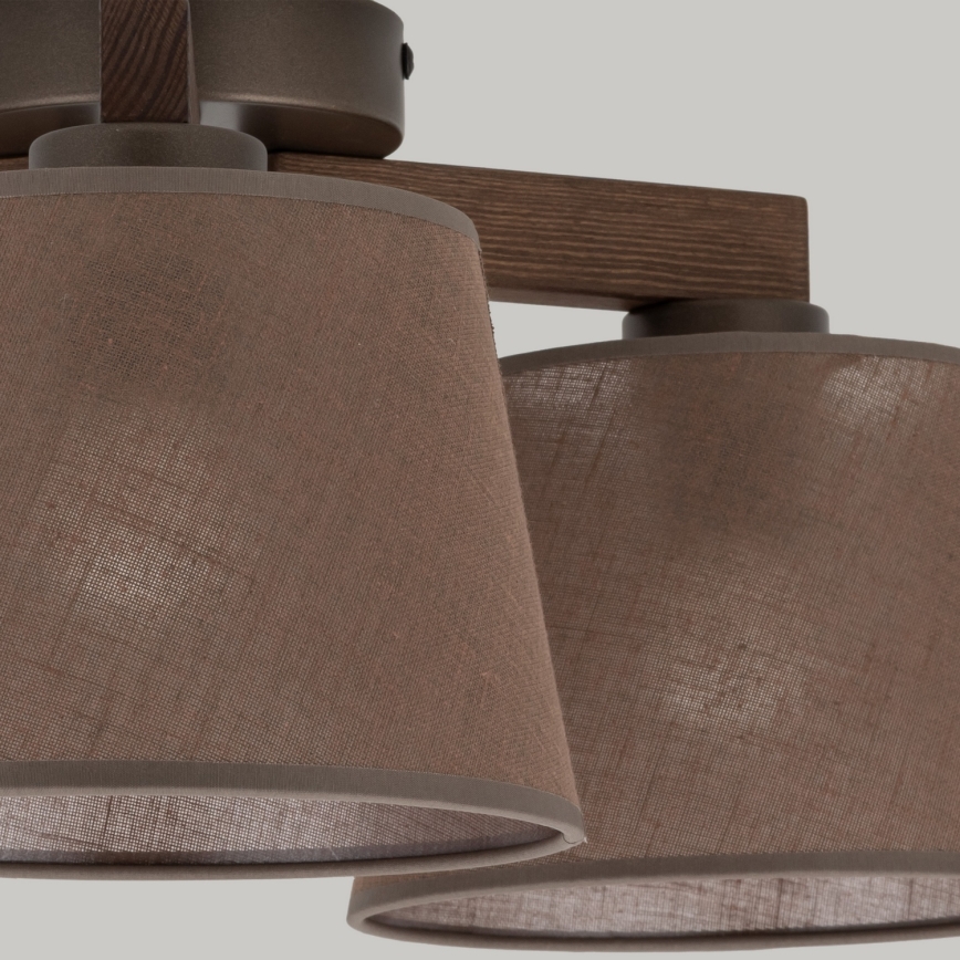 Brilagi - Lustre plafonnier à montage affleurant LATTE 3xE27/60W/230V pin/marron