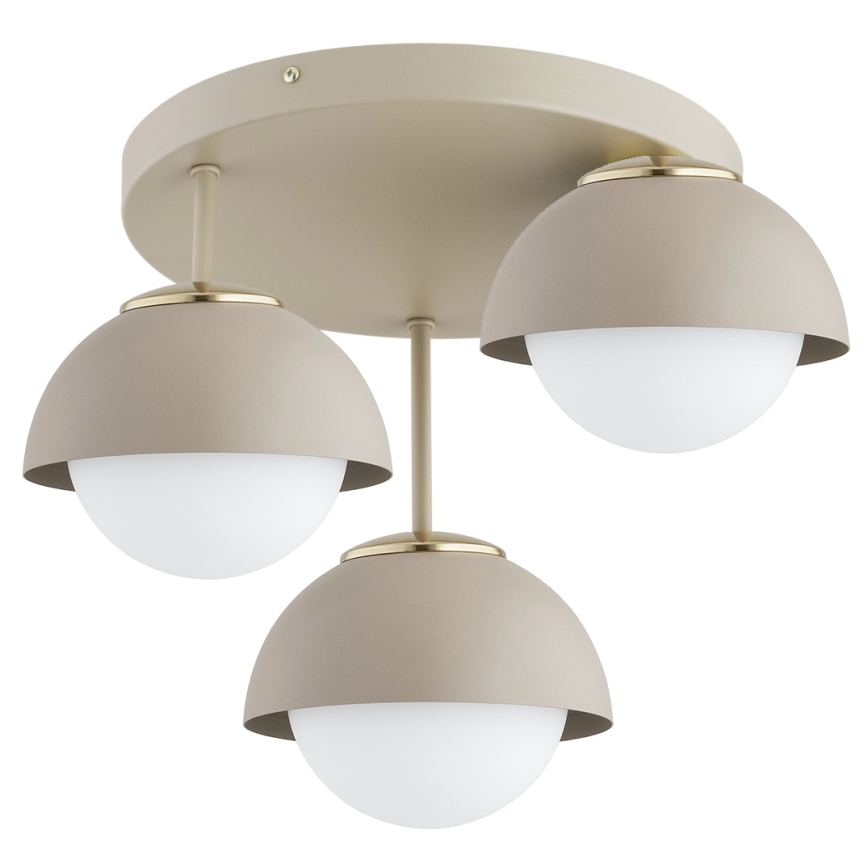 Brilagi - Lustre plafonnier à montage en surface 3xE27/60W/230V beige/doré
