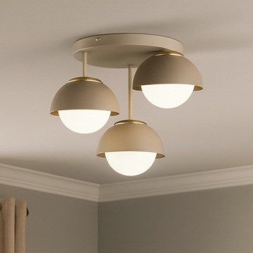 Brilagi - Lustre plafonnier à montage en surface COSMO 3xE27/60W/230V beige/doré