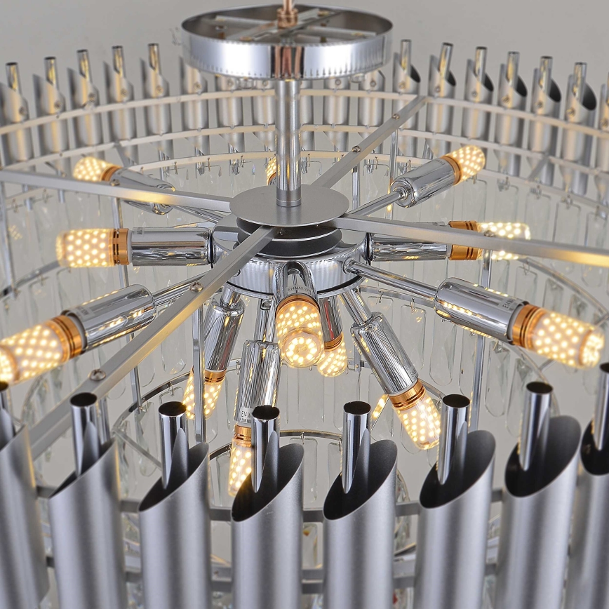 BRILAGI - Lustre plafonnier ECLIPSE 12xE14/10W/230V Ø 78 cm argenté