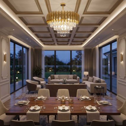 BRILAGI - Lustre plafonnier ECLIPSE 9xE14/10W/230V Ø 58 cm doré