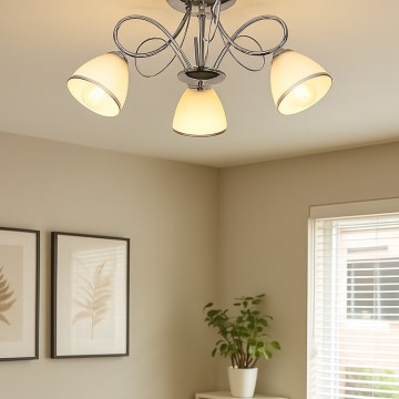 Brilagi - Lustre plafonnier FRED 3xE27/60W/230V Ø 59 cm chrome brillant