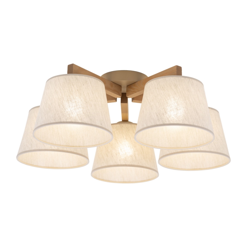Brilagi - Lustre plafonnier LATTE SABIA 5xE27/15W/230V pin/crème