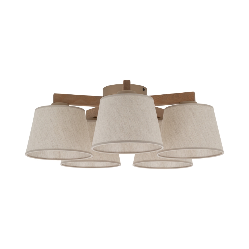 Brilagi - Lustre plafonnier LATTE SABIA 5xE27/15W/230V pin/crème