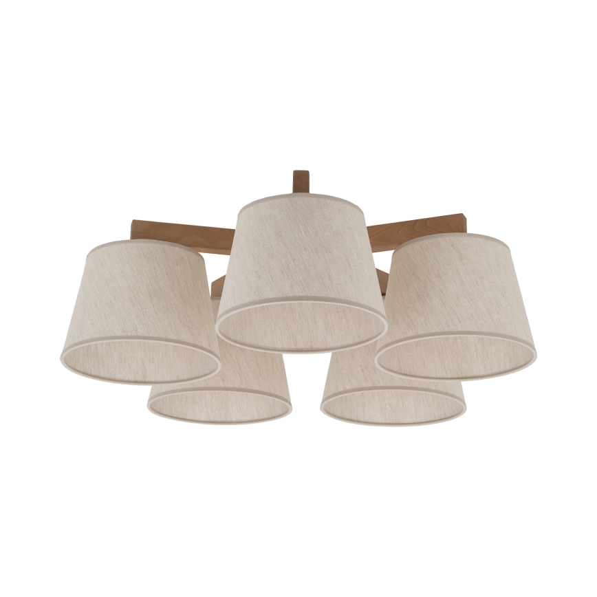 Brilagi - Lustre plafonnier LATTE SABIA 5xE27/15W/230V pin/crème