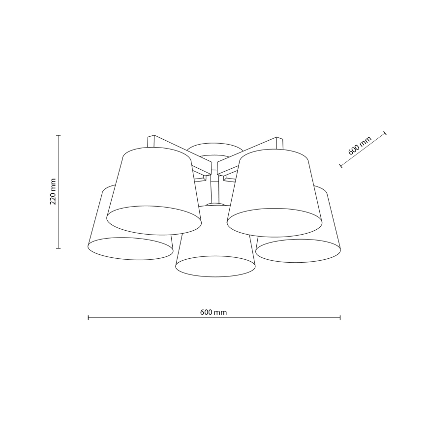 Brilagi - Lustre plafonnier LATTE SABIA 5xE27/15W/230V pin/crème