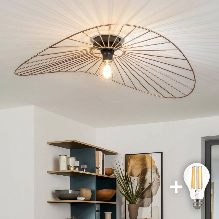 Brilagi - Lustre plafonnier LED CERIA WIRE 1xE27/40W/230V 60x80 cm bronze