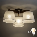 BRILAGI - Lustre plafonnier LED LATTE 3xE27/15W/230V pin/beige