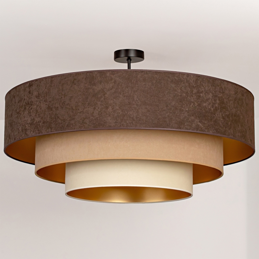 Brilagi - Lustre plafonnier LUNETA 3xE27/60W/230V Ø 80 cm marron/beige/crème