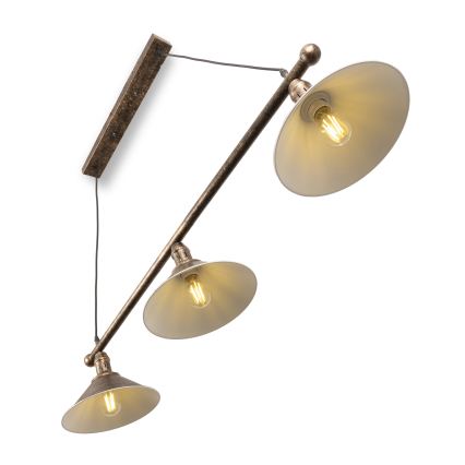 BRILAGI - Lustre sur câble FORGE 3xE27/60W/230V cuivre/patiné
