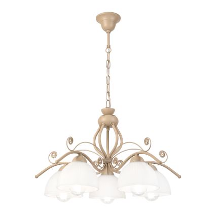 Brilagi - Lustre sur chaîne ANTICO MODERN 5xE27/60W/230V beige