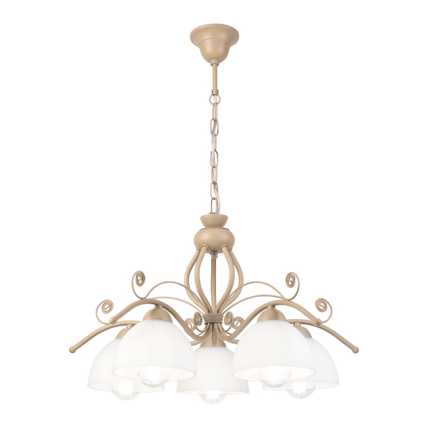 Brilagi - Lustre sur chaîne ANTICO MODERN 5xE27/60W/230V beige