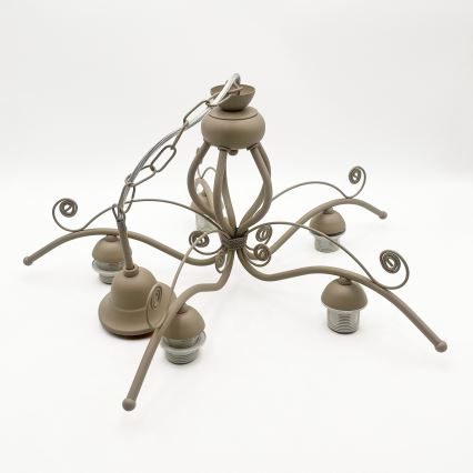 Brilagi - Lustre sur chaîne ANTICO MODERN 5xE27/60W/230V beige