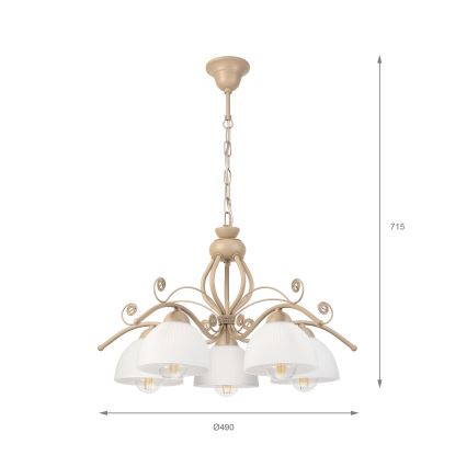 Brilagi - Lustre sur chaîne ANTICO MODERN 5xE27/60W/230V beige