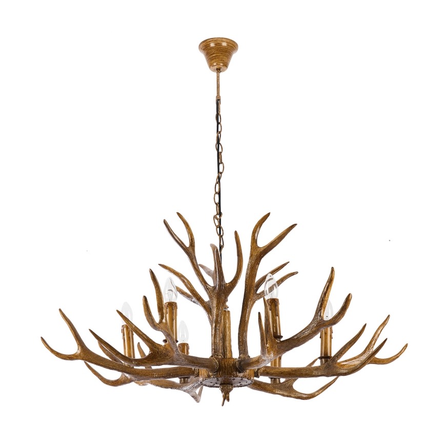 Brilagi - Lustre sur chaîne DEER 6xE14/10W/230V Ø 102 cm à décor de bois de cerf