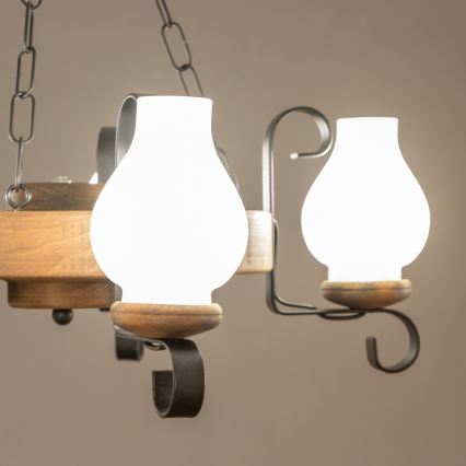 Brilagi - Lustre sur chaîne ROATA 5xE14/40W/230V Ø 50 cm hêtre