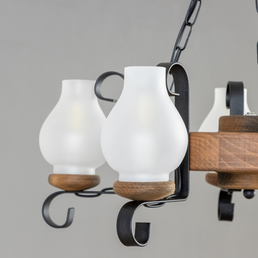 Brilagi - Lustre sur chaîne ROATA 5xE14/40W/230V Ø 50 cm hêtre